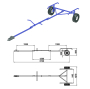 Трейлер для транспортировки надувных лодок длиной до 3,8 м.