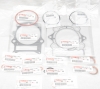 Прокладки цилиндра квадроцикла Yamaha Grizzly / Raptor / Rhino / 1S3-11351-00-00 + 3B4-11181-00-00 + 93210-96601-00 + 93210-78544-00 + 90430-08119-001 + 4DW-12213-00-00 + 90430-14043-00 + 90430-10188-00 + 3YF-14613-01-00 / AS-W0001-00-00