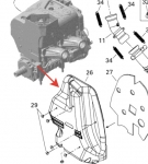 Левый термо кожух глушителя снегохода Ski-Doo 550 514054420 514054420