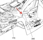 Наклейка мотора правая квадроцикла BRP 500 704903040  704903040