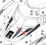 Наклейка капота левая Arctic Cat Z1 XT /570 XT 09+  8611-539 8611-539