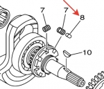 Палец пружины коленвала Yamaha Grizzly 700/660/550 93606-09002-00 93606-09002-00