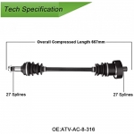 Привод задний в сборе Arctic Cat Prowler 1502-801 /1502-668 /1502-562 /1502-346 /1436-411 /0502-740 /0214-0982 /ATV-AC-8-316 ATV-AC-8-316