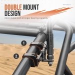 Держатель флага / фары усиленный двойной Kemimoto для всех UTV 1.5-2.0" B0111-05601BK