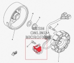 Датчик хола (катушки генератора) Yamaha YFZ 450 2004-2009