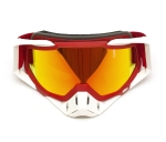 Очки снегоходные RiderLab бело/красные с зеркальной розовой линзой XH-074RD