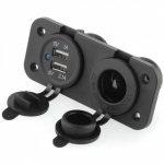 Прикуриватель с USB портами 12V влагозащищенный квадроцикла/снегохода/мото TSK 12V2+1 /YC-A08C YC-A08C